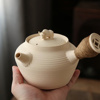 Ceainic din lut alb pentru Gongfu Cha Chaoshan, cu plită ceramică electrică