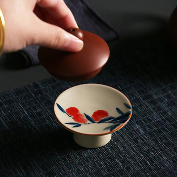 Set ceramic pentru ceremonie de ceai în stil chinezesc vintage, cu suport pentru capac, bol cu capac și accesorii Kung Fu Tea