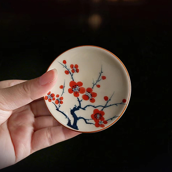 Set ceramic pentru ceremonie de ceai în stil chinezesc vintage, cu suport pentru capac, bol cu capac și accesorii Kung Fu Tea