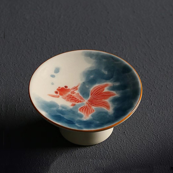Set ceramic pentru ceremonie de ceai în stil chinezesc vintage, cu suport pentru capac, bol cu capac și accesorii Kung Fu Tea