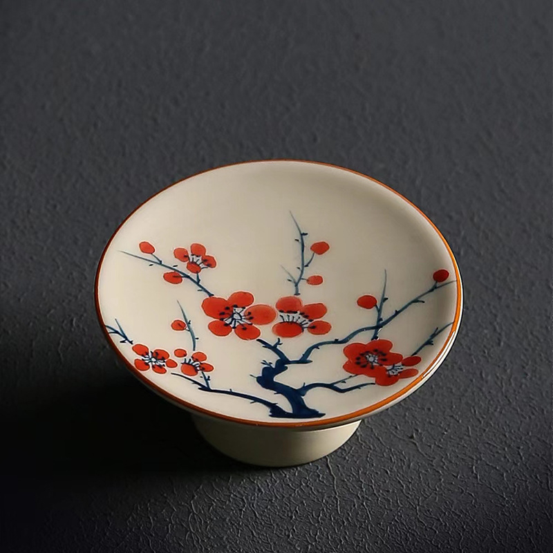 Set ceramic pentru ceremonie de ceai în stil chinezesc vintage, cu suport pentru capac, bol cu capac și accesorii Kung Fu Tea