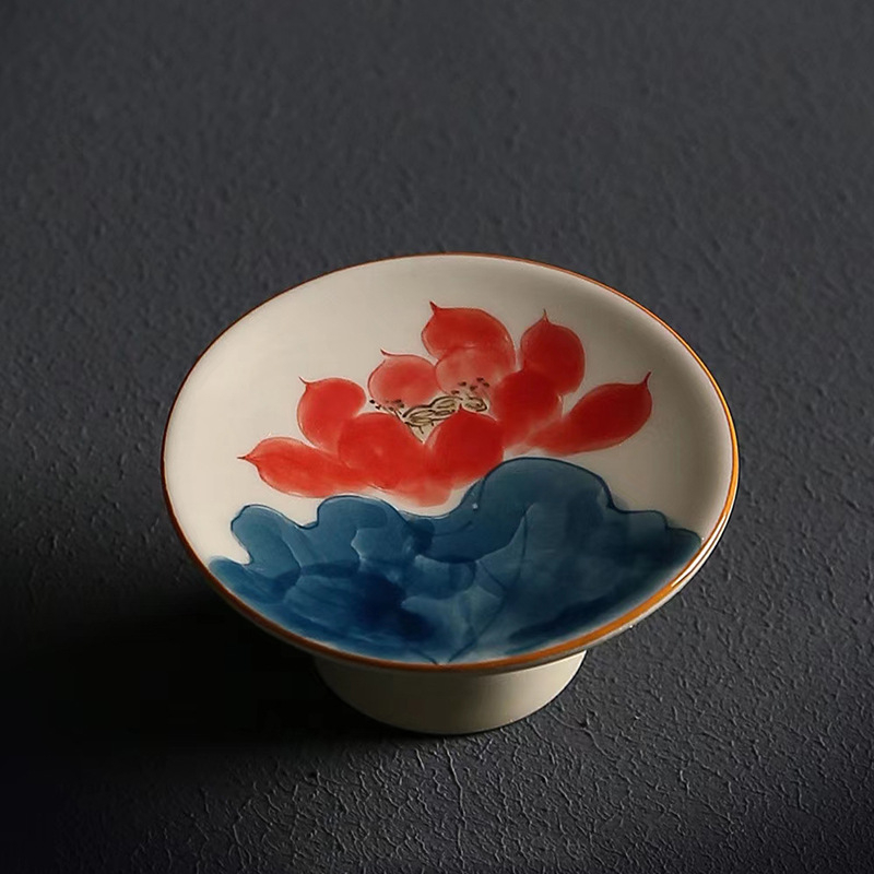 Set ceramic pentru ceremonie de ceai în stil chinezesc vintage, cu suport pentru capac, bol cu capac și accesorii Kung Fu Tea