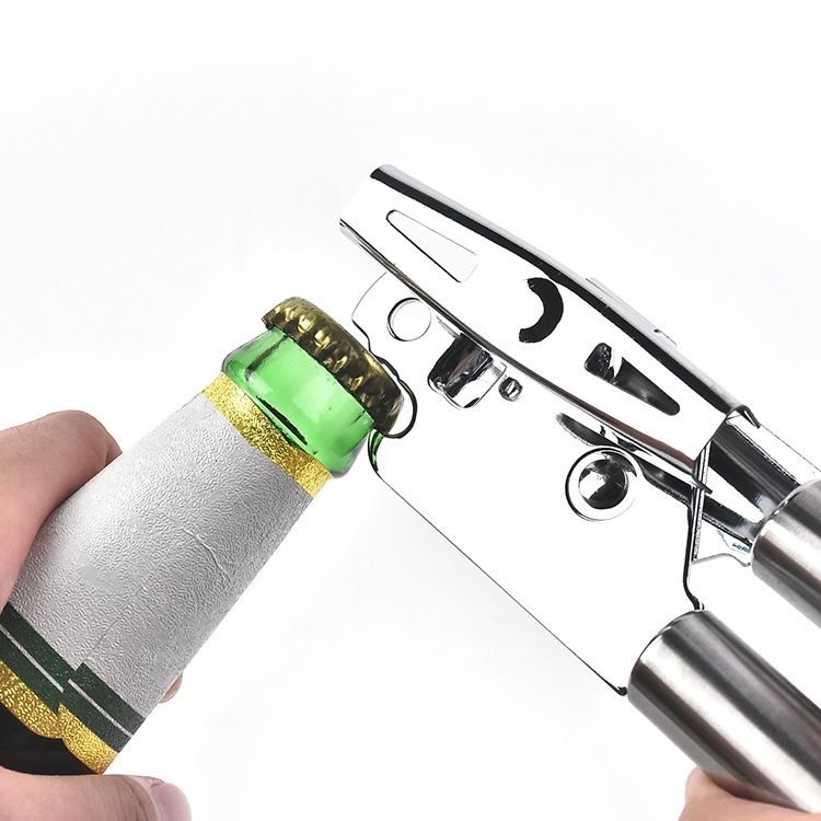 Deschizător multifuncțional din oțel inoxidabil, cu cuțit și deschizător de sticle, instrument de bucătărie, 22.2 × 5.5 cm