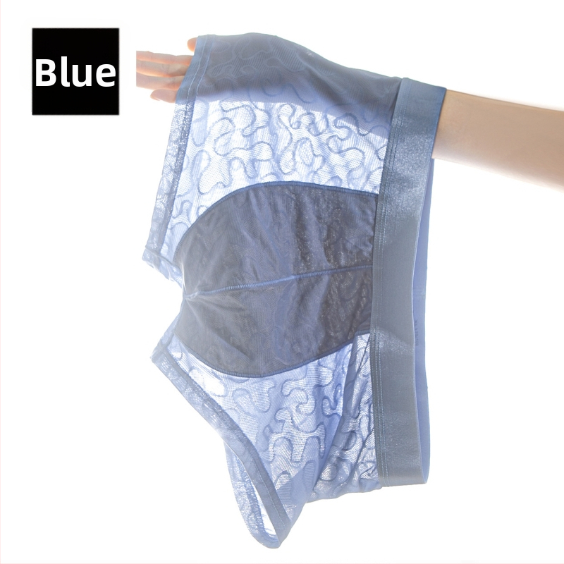 Ice Silk muške bokserice, prozračna mreža, srednji pojas, lagane i brzo sušeće za ljeto.