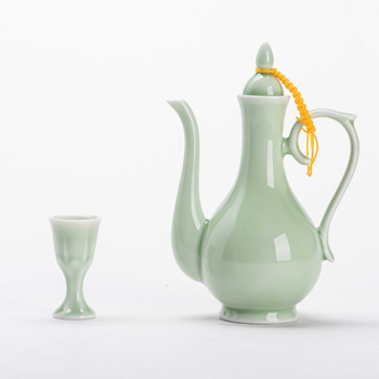 Vas ceramic de vin în stil chinezesc, design vintage, 10 ml pahar înalt cu suport și pahare mini