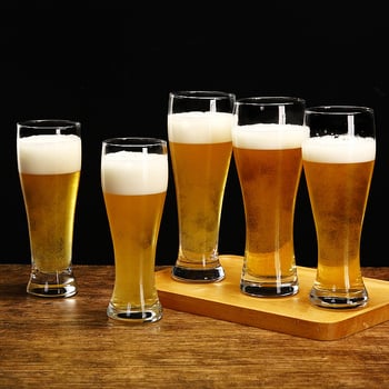 Pahare din sticlă pentru bere artizanală, capacitate mare 501–600 ml, transparent, stil modern pentru baruri și restaurante