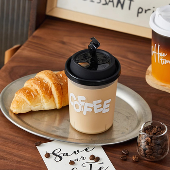 PP89 500-700 ml pahar cilindric din PP pentru ceai cu lapte și cafea, de unică folosință, finisaj mat, pentru take-away, cu capac opțional