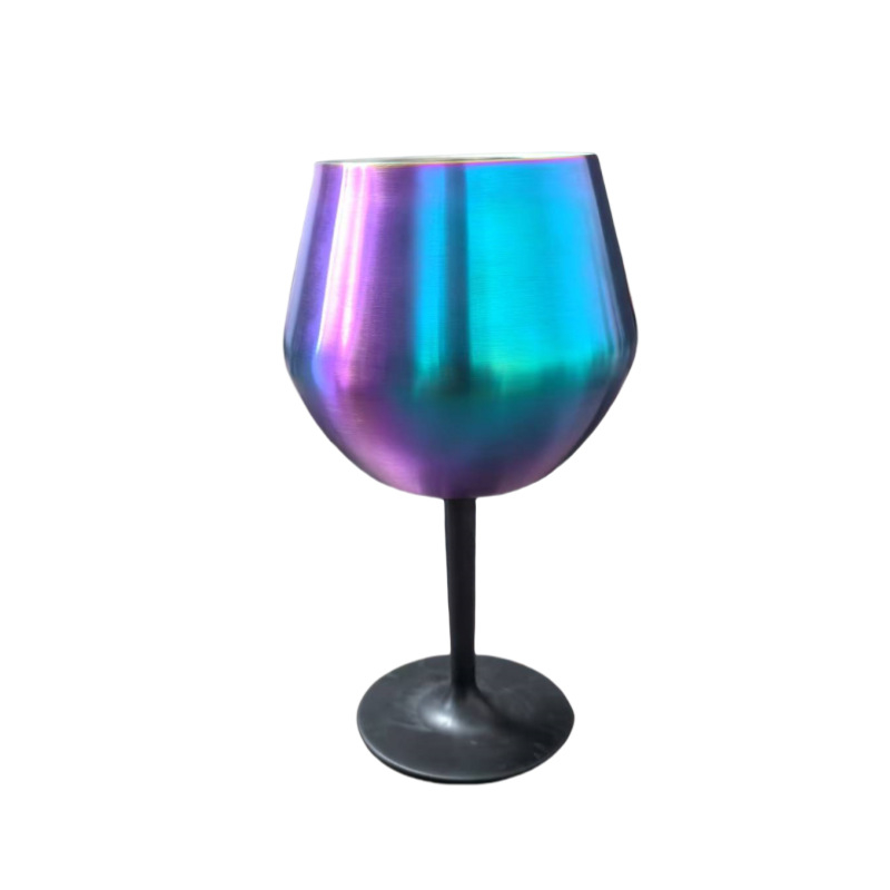 Pahar înalt de vin roșu din oțel inoxidabil 304, finisaj colorat vidat, mâner detașabil