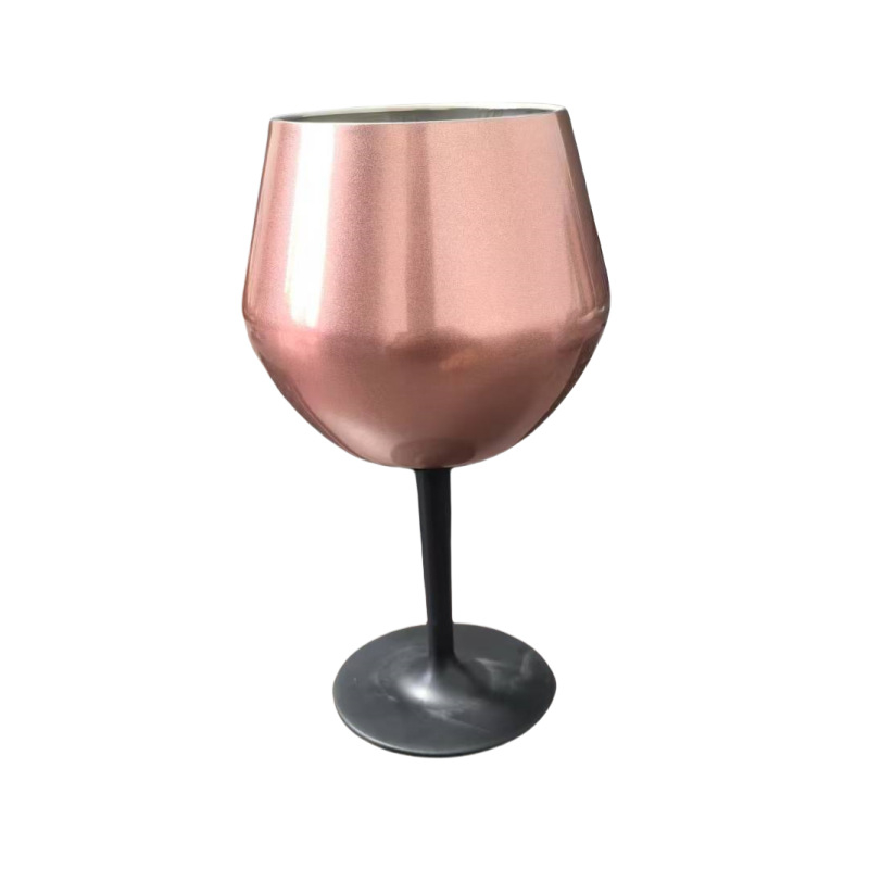 Pahar înalt de vin roșu din oțel inoxidabil 304, finisaj colorat vidat, mâner detașabil