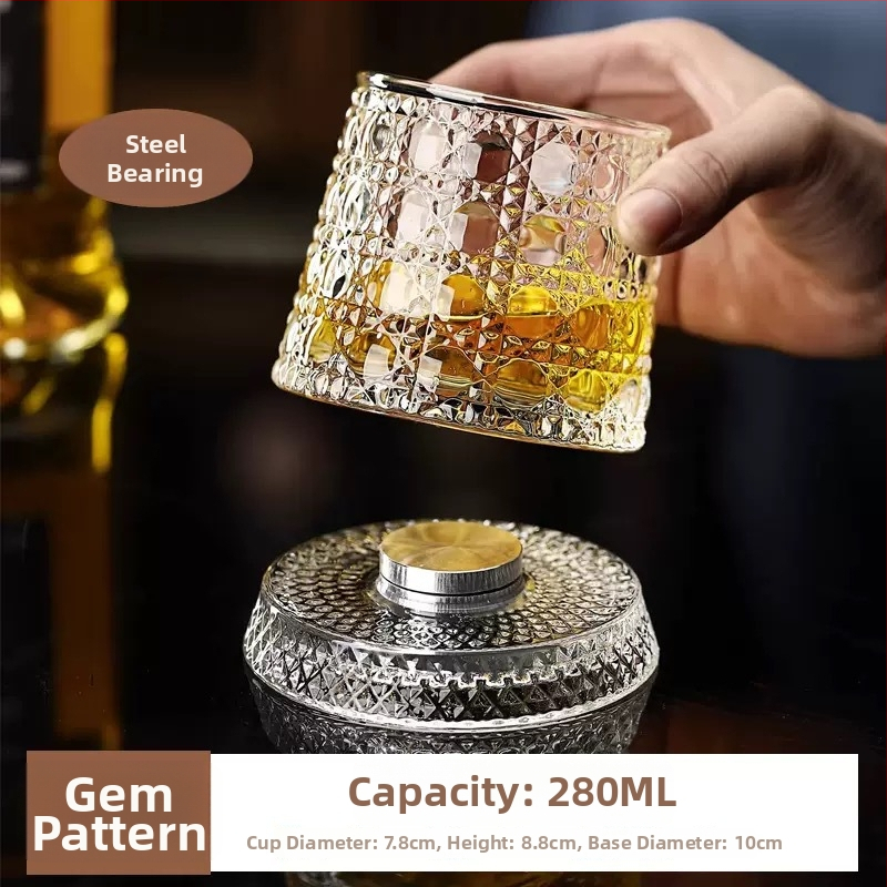 Pahar rotativ pentru whisky, lichior, coniac, vodcă și bere