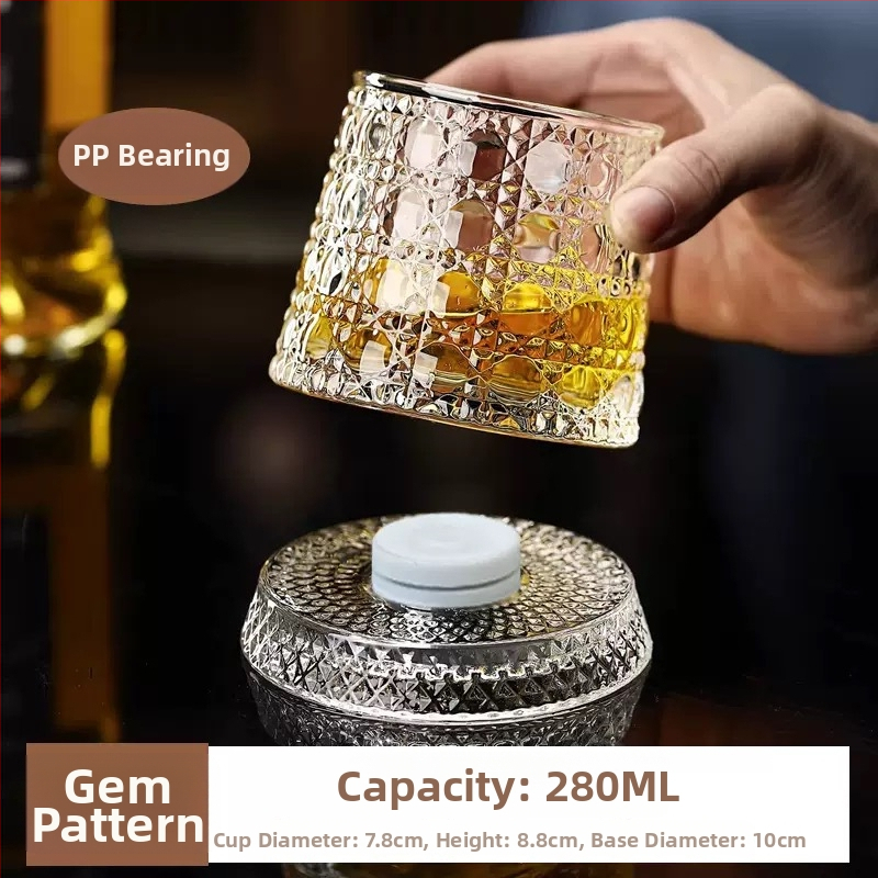 Pahar rotativ pentru whisky, lichior, coniac, vodcă și bere