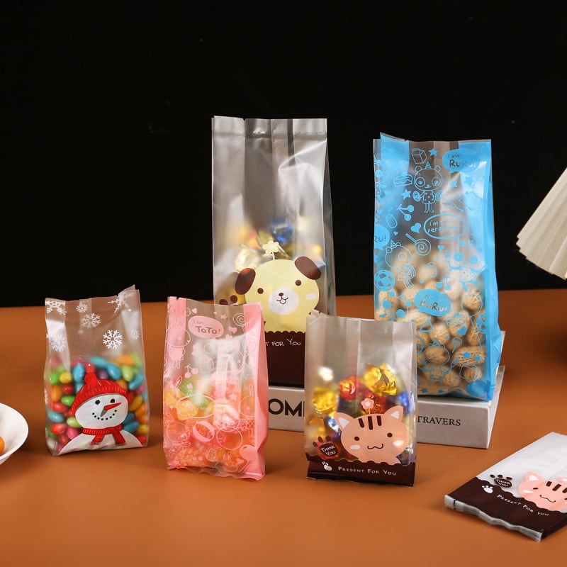 Pungă de ambalare pentru fursecuri cu motiv fulg de zăpadă, clasă alimentară, pungă pentru coacere cu finisaj mat și sigilare termică