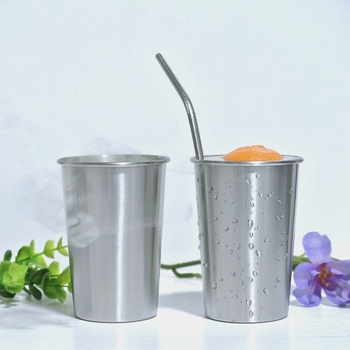 Halbă de bere din oțel inoxidabil 304, 500 ml, margine rulată, simplă și ușor de purtat