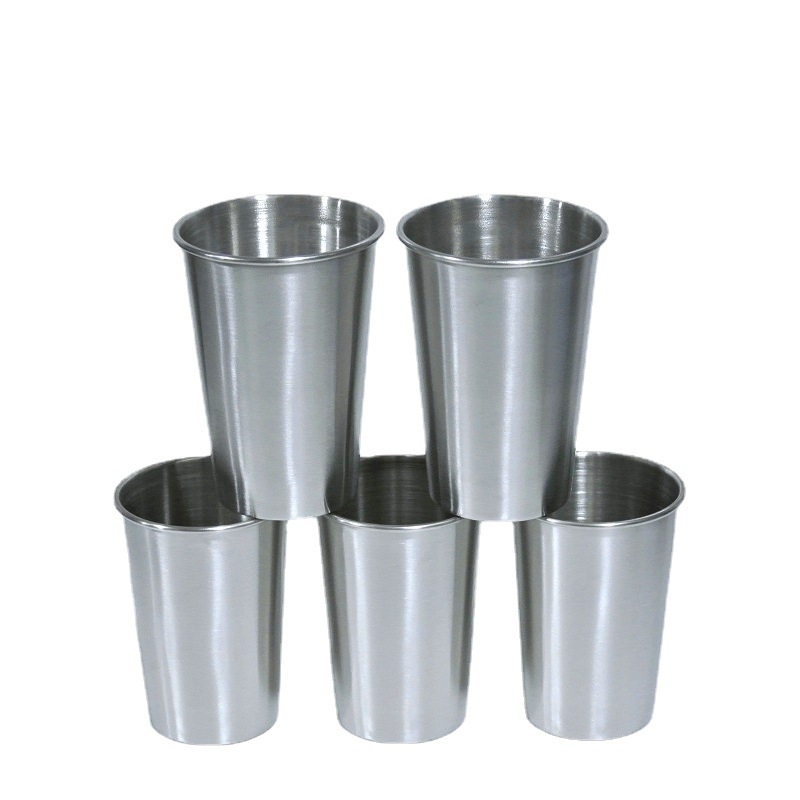 Halbă de bere din oțel inoxidabil 304, 500 ml, margine rulată, simplă și ușor de purtat