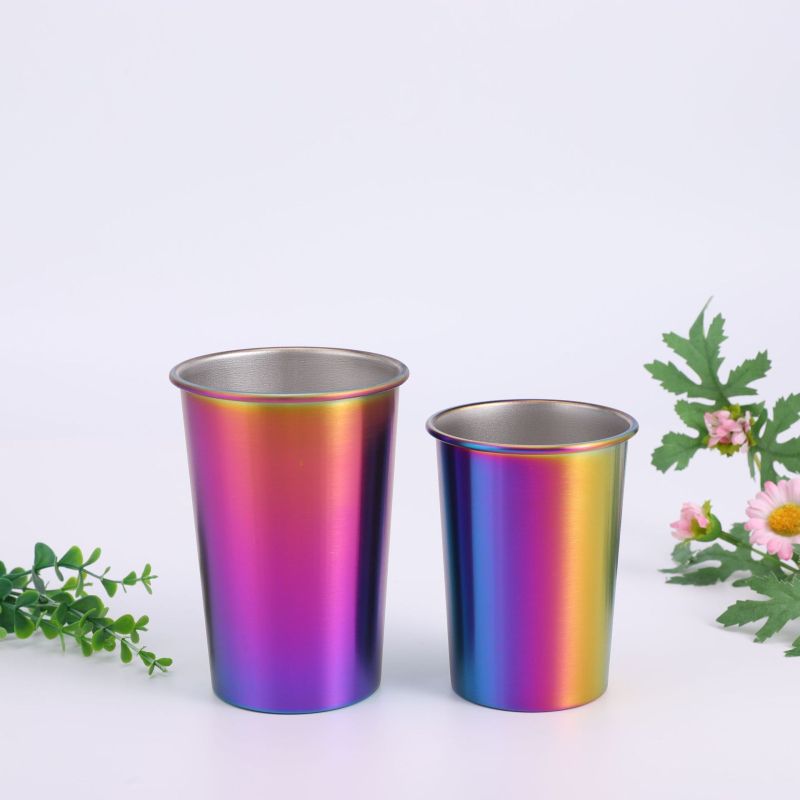 Halbă de bere din oțel inoxidabil 304, 500 ml, margine rulată, simplă și ușor de purtat