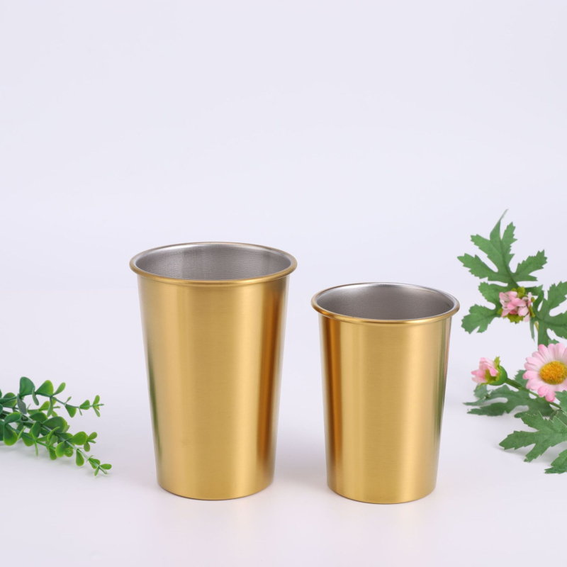 Halbă de bere din oțel inoxidabil 304, 500 ml, margine rulată, simplă și ușor de purtat