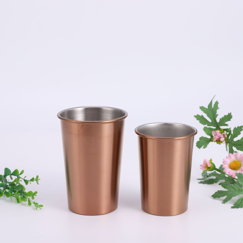 Halbă de bere din oțel inoxidabil 304, 500 ml, margine rulată, simplă și ușor de purtat