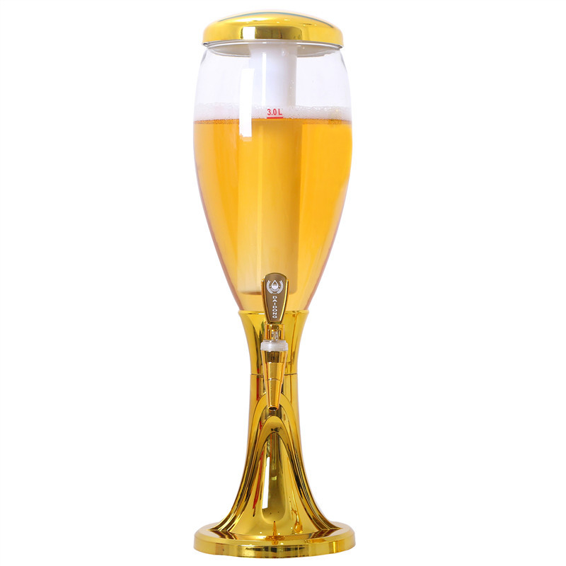 Dispenser de bere cu capacitate mare și iluminare LED, recipient de 3 litri pentru bere, butoi Cola și suc, set de băuturi