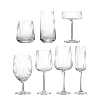 Pahar de vin transparent din cristal cu fețe verticale, potrivit pentru vin roșu, șampanie și coniac, capacitate 301–400 ml