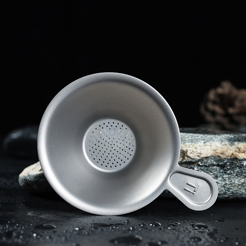 Filtru de ceai din titan pur – infuzor cu plasă fină, pentru ceainic și ceașcă, stil Kung Fu