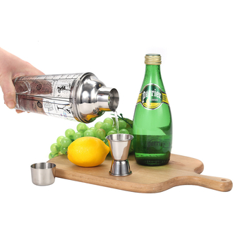Shaker de cocktail din sticlă, set de unelte pentru bar din oțel inoxidabil, shaker manual