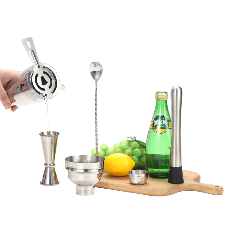Shaker de cocktail din sticlă, set de unelte pentru bar din oțel inoxidabil, shaker manual