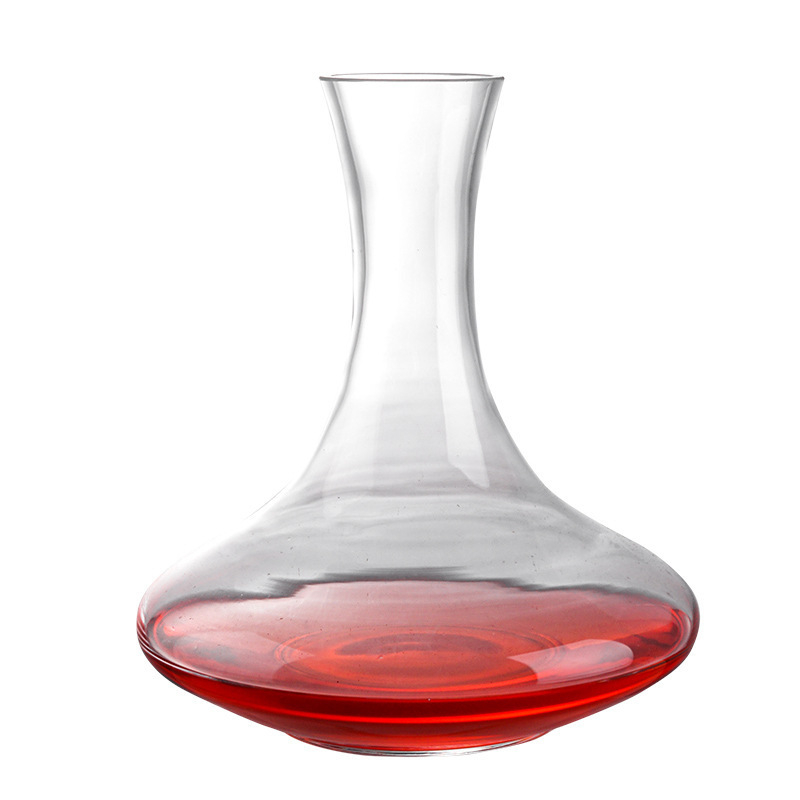 Decantor de vin din cristal, cu mâner și gură înclinată, 1000 ml