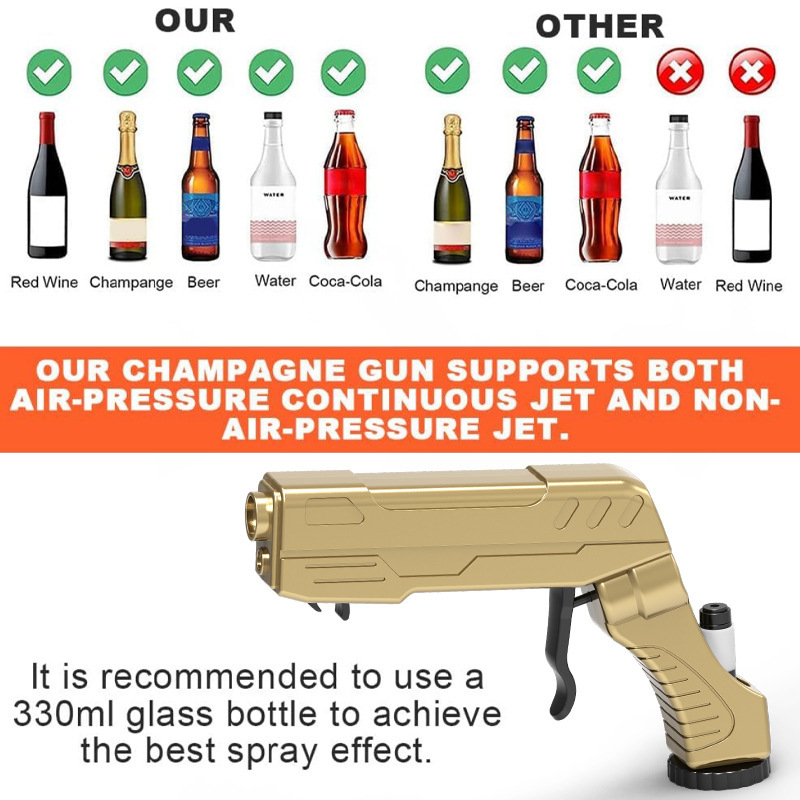 Pistol din plastic pentru șampanie și bere, dop de vin, dozator de vin, decor pentru bar și petreceri, pistol de pulverizare