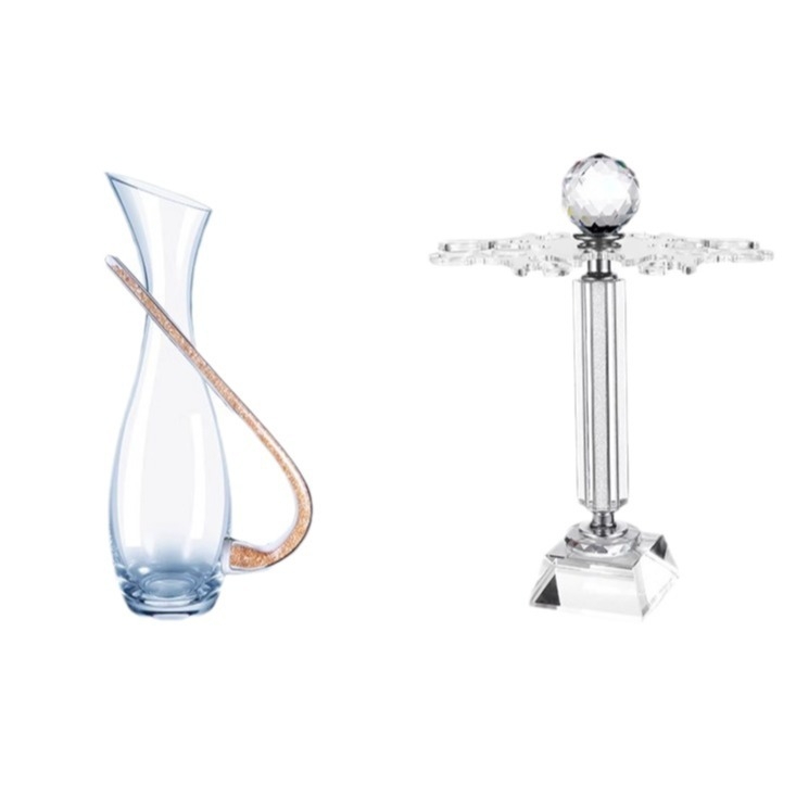 Decantor de vin din sticlă cu cristale încrustate, dispenser de vin pentru uz casnic, pahar de vin, pahar de vin roșu, stil nordic minimalist