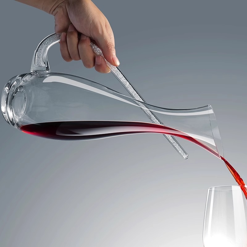 Decantor de vin din sticlă cu cristale încrustate, dispenser de vin pentru uz casnic, pahar de vin, pahar de vin roșu, stil nordic minimalist