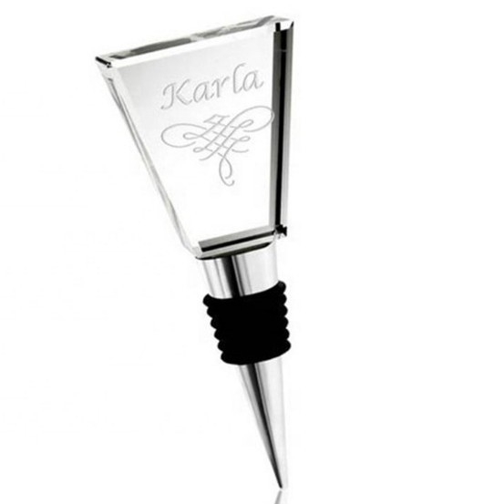 Stopper pentru sticlă de vin din cristal, sigilat cu silicon