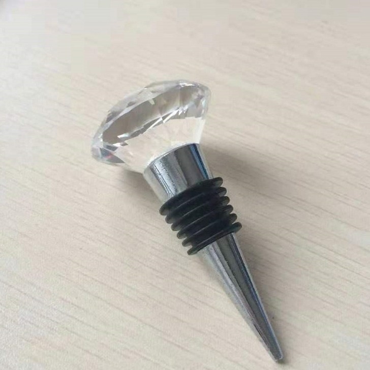 Stopper pentru sticlă de vin din cristal, sigilat cu silicon