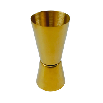 Măsurător pentru cocktailuri din oțel inoxidabil, cu capete duble și margine dreaptă, 25/50 ml, finisaj natural