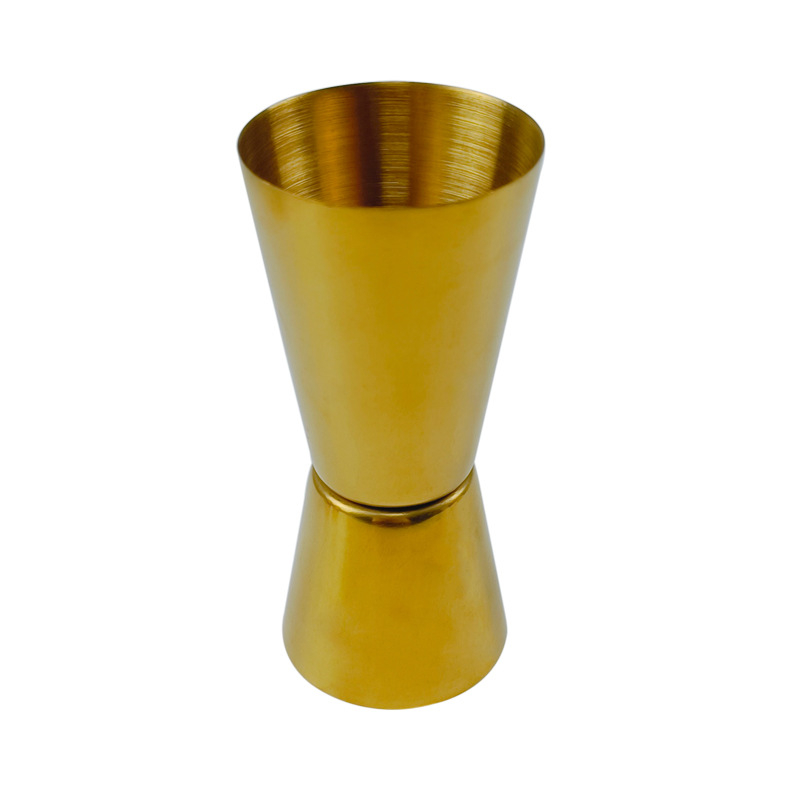 Măsurător pentru cocktailuri din oțel inoxidabil, cu capete duble și margine dreaptă, 25/50 ml, finisaj natural