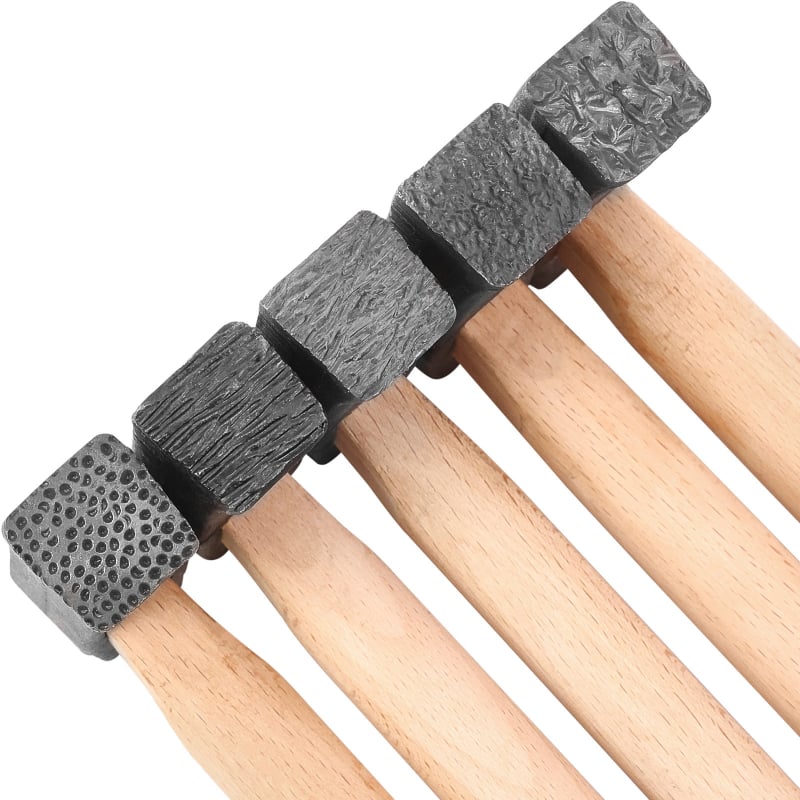Cioc texturizat cu mâner din lemn pentru gravură DIY pe bijuterii din aur și argint (brățări și inele) cu model de valuri