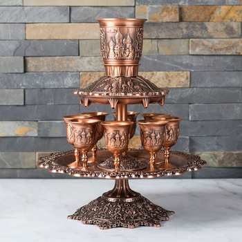 Suport metalic pentru pahare de vin și set de turnare – aliaj de zinc, stil retro luxos, cadou