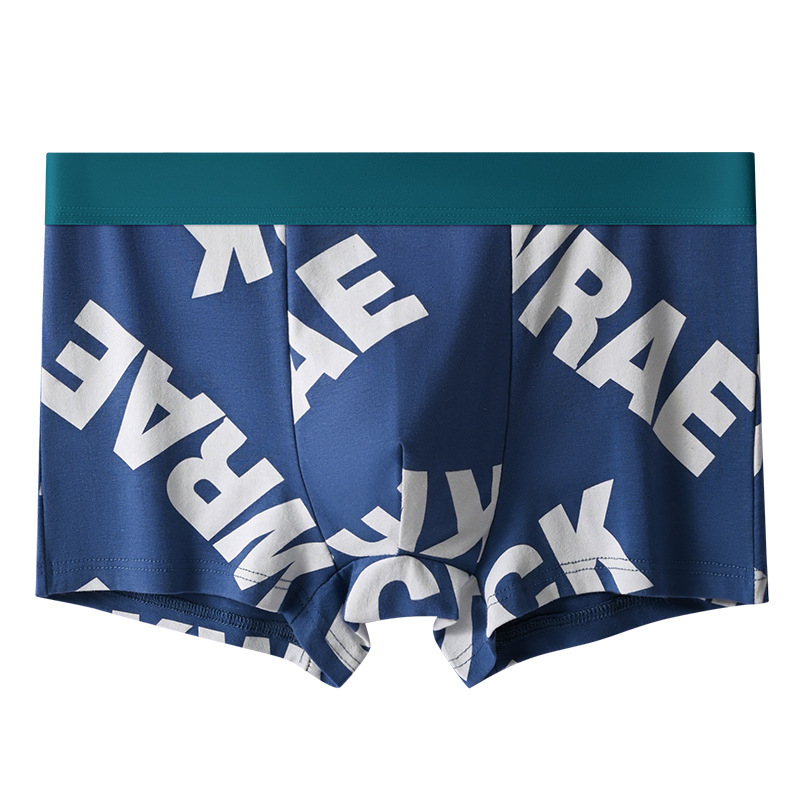 Muške pamučne bokserice, velike veličine, antibakterijske, prozračne, s otiskom