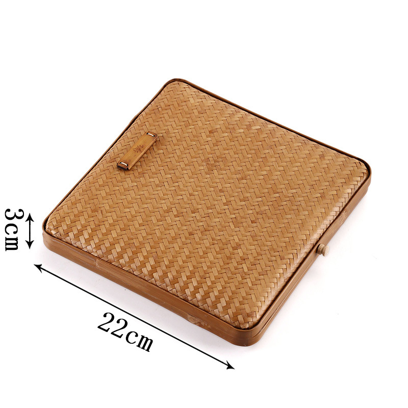 Cutie din bambus lucrată manual pentru Pu-erh tea cake cu divizoare – depozitare pentru șapte bucăți Pu-erh