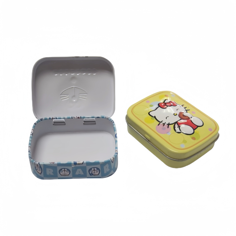 Cutie metalică pătrată cu capac basculant, bază extensibilă, cutie cadou din metal pentru merch anime, personalizabilă