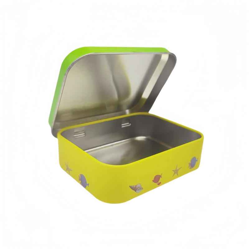 Cutie metalică pătrată cu capac basculant, bază extensibilă, cutie cadou din metal pentru merch anime, personalizabilă