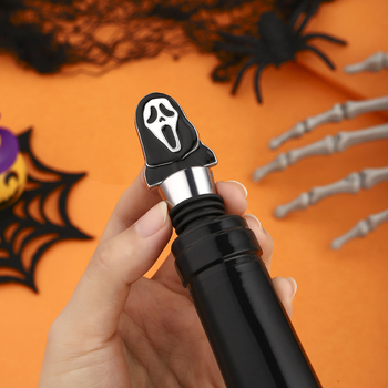 Dop de vin Halloween, în formă de fantomă-păianjen-pisică, pentru conservarea vinului – mic cadou