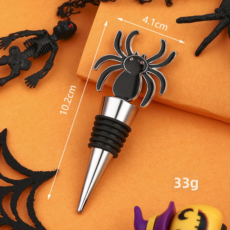 Halloween zátka na víno v tvare ducha-pavúka-mačky pre zachovanie vína – malý darček