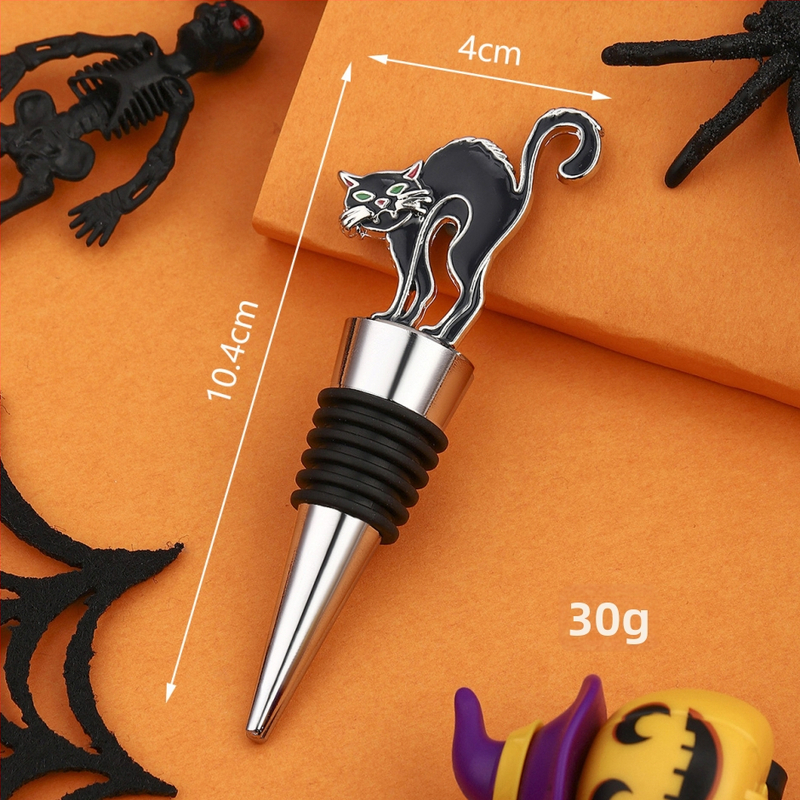 Halloween zátka na víno v tvare ducha-pavúka-mačky pre zachovanie vína – malý darček