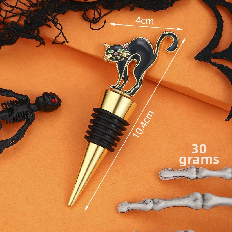 Halloween zátka na víno v tvare ducha-pavúka-mačky pre zachovanie vína – malý darček