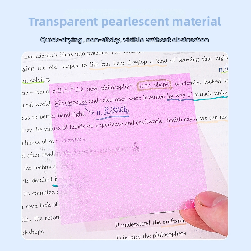 Note lipicioase perlate pentru elevi, demontabile, transparente și rupibile