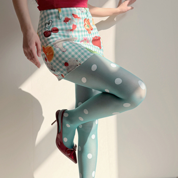 Ženske prozirne hulahopke s šarenim velikim točkicama, polka dot uzorak, izuzetno tanke za proljeće i ljeto