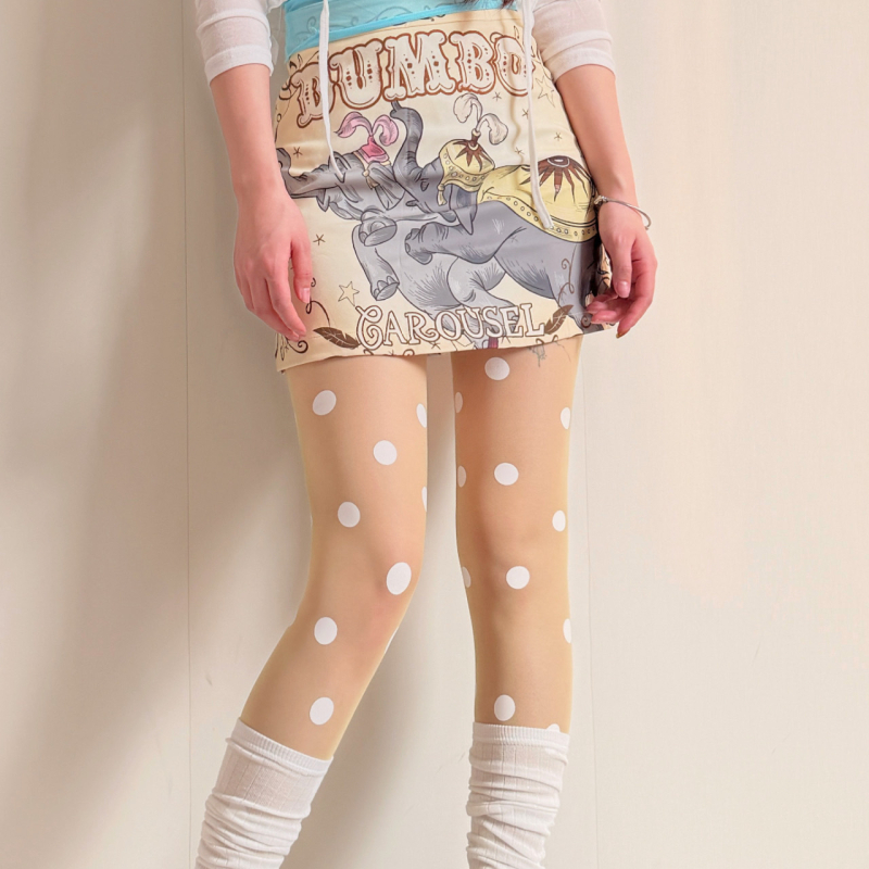 Ženske prozirne hulahopke s šarenim velikim točkicama, polka dot uzorak, izuzetno tanke za proljeće i ljeto