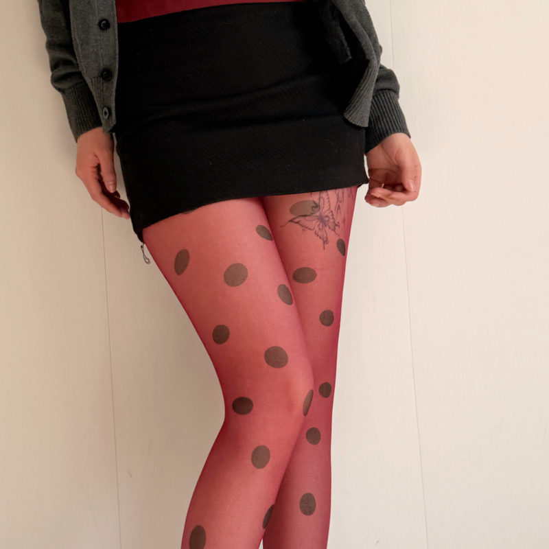 Ženske prozirne hulahopke s šarenim velikim točkicama, polka dot uzorak, izuzetno tanke za proljeće i ljeto
