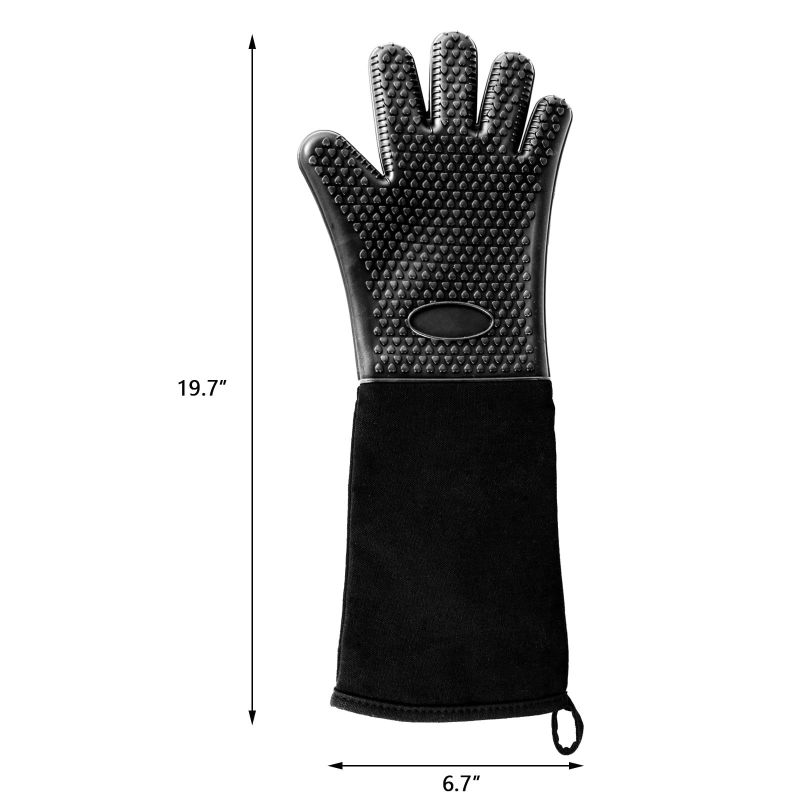 Mănuși din silicon Qincheng pentru gătit, 50 cm, lungime extinsă, rezistente la temperaturi înalte, anti-arsură, pentru cuptor și cuptor cu microunde