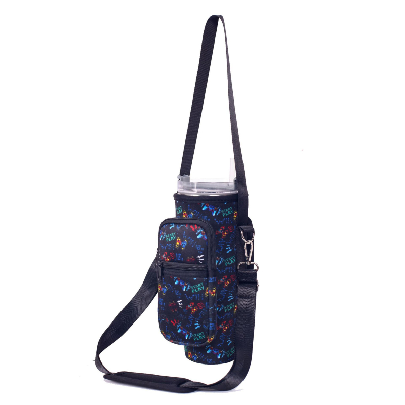 Cană izolată de 40 oz cu mâner și model de vacă, husă din neopren